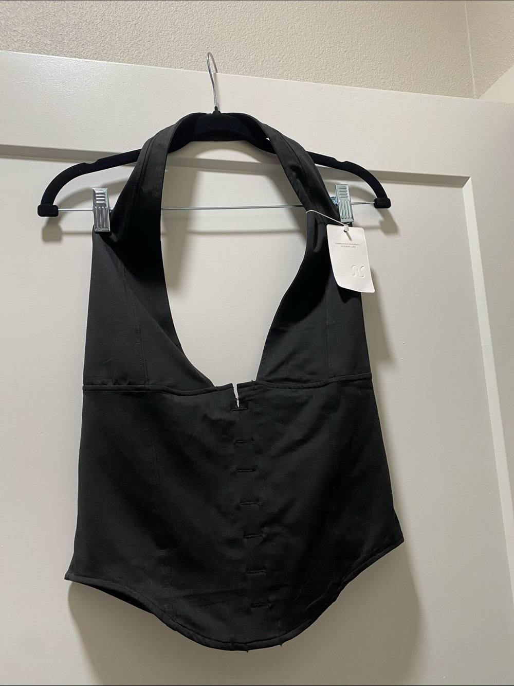 Black Halter Bodice Top